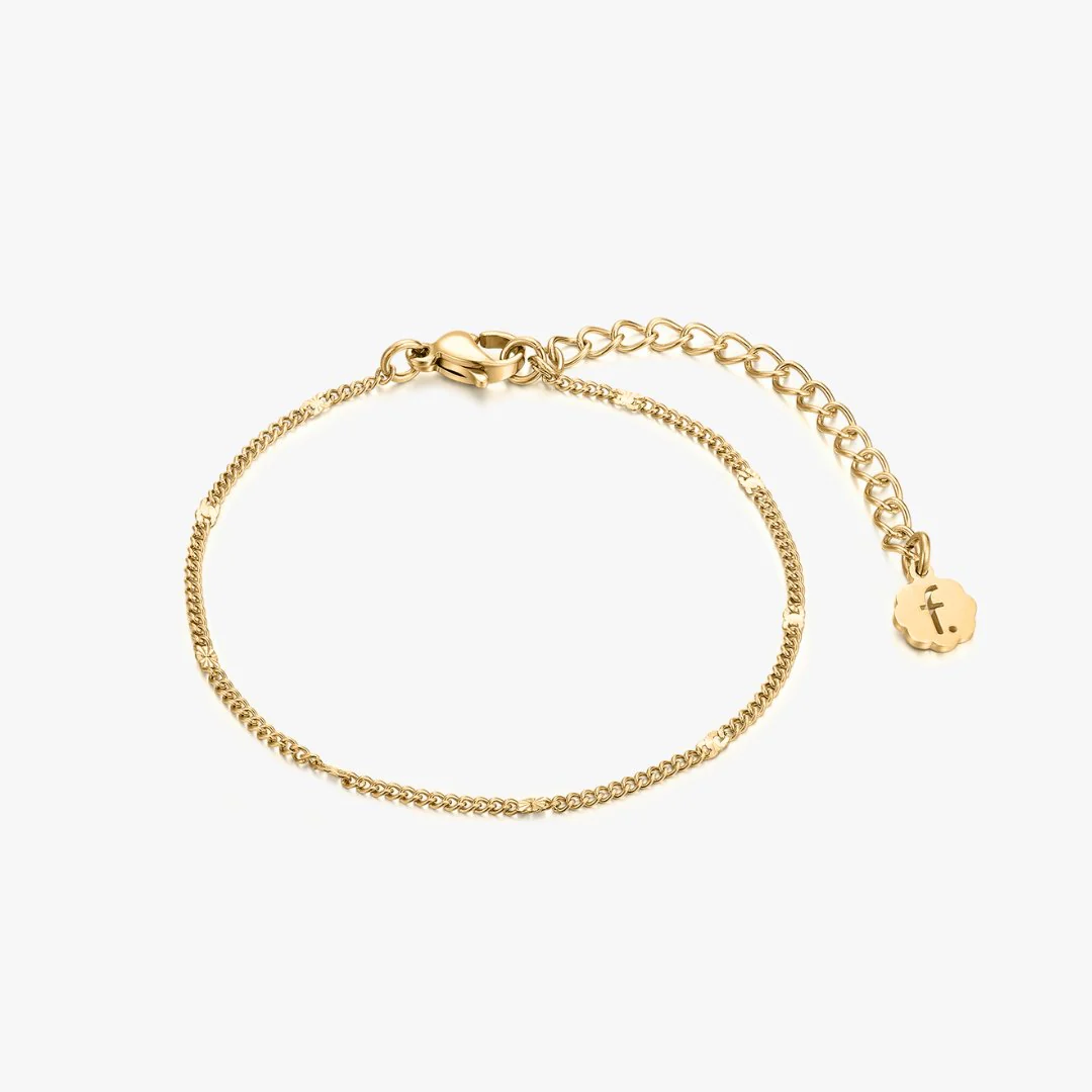 Thin Hammered Chain Bracelet - Image 5