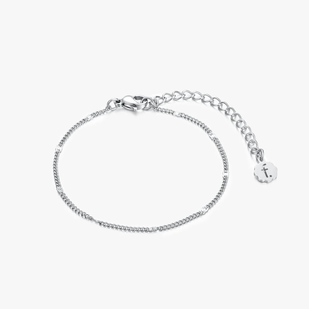 Thin Hammered Chain Bracelet - Image 6
