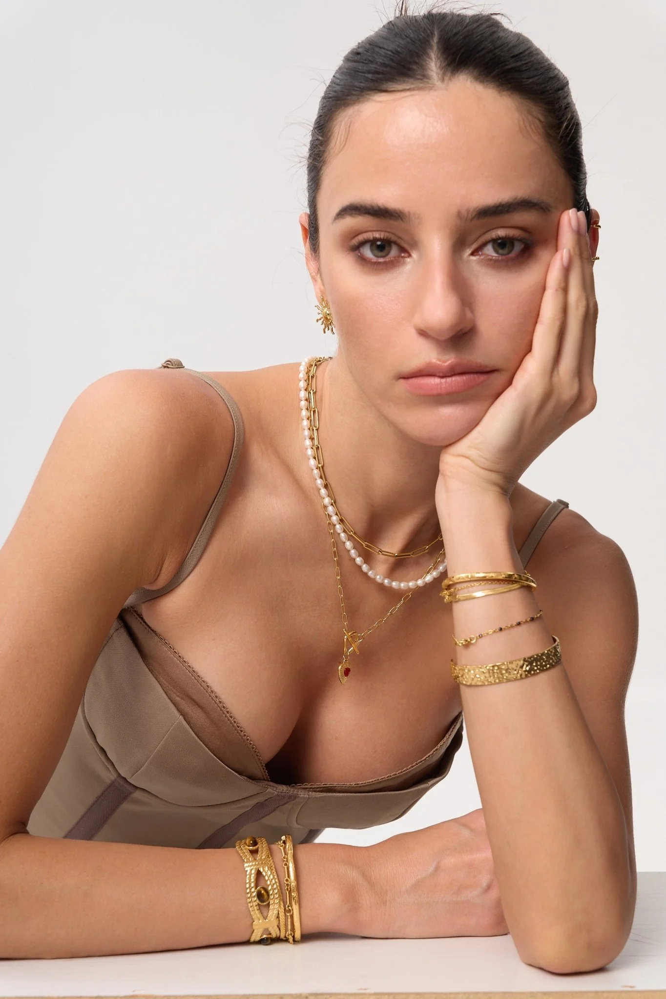 Thin Hammered Cuff Bracelet - Image 2