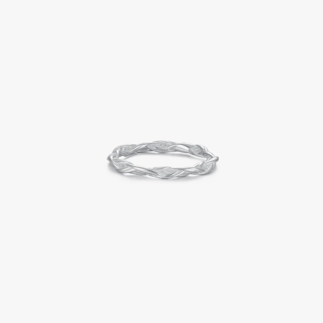 Thin Twisted Textured Ring - Image 6