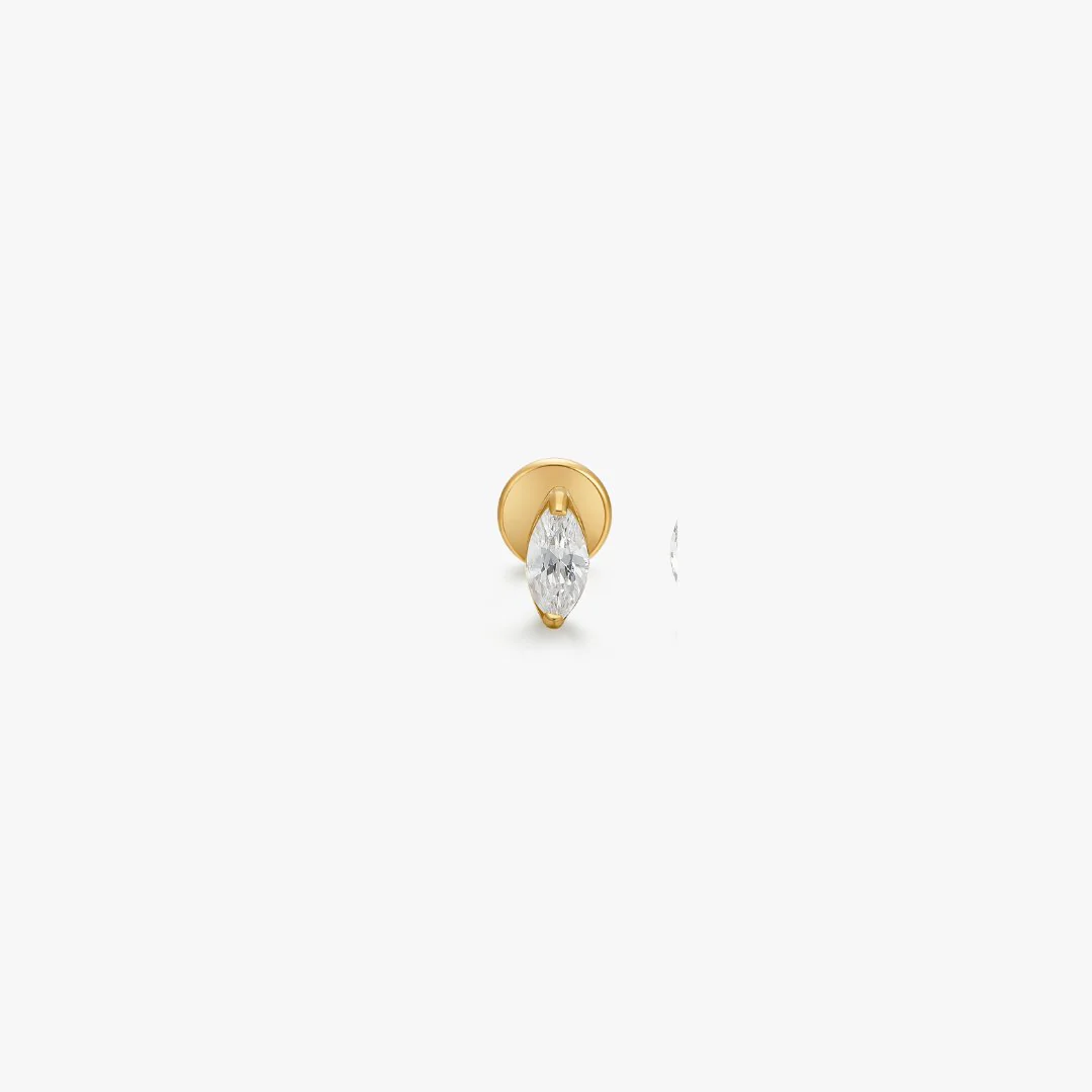 Titanium Marquise Flat Back Stud (Single) - Image 4
