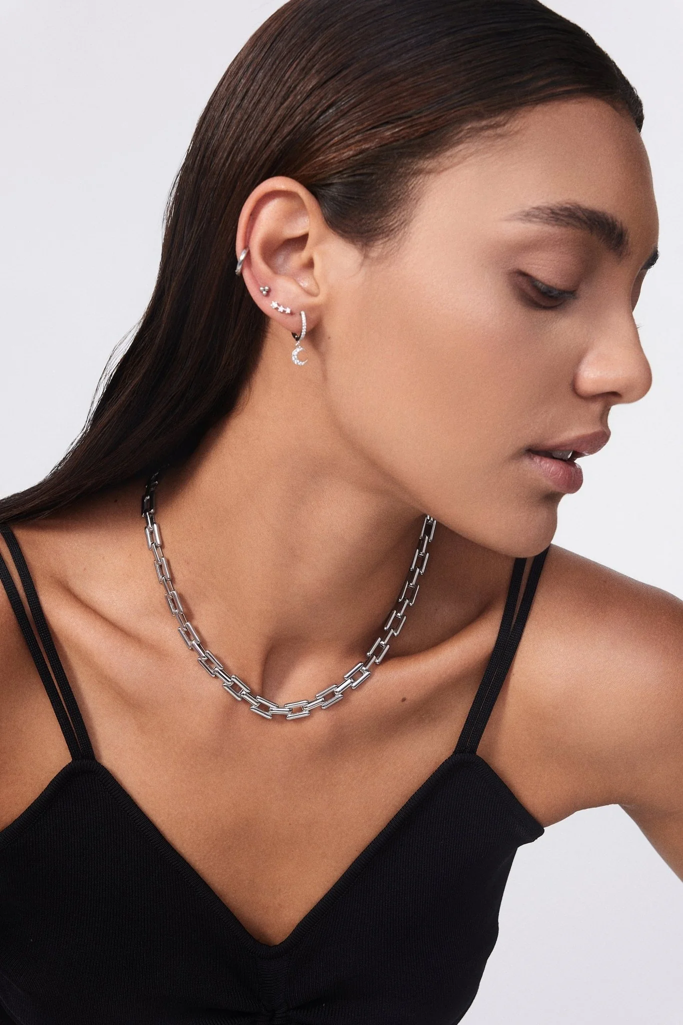 Triangle Bead Sterling Silver Threadless Flat Back Stud - Image 6