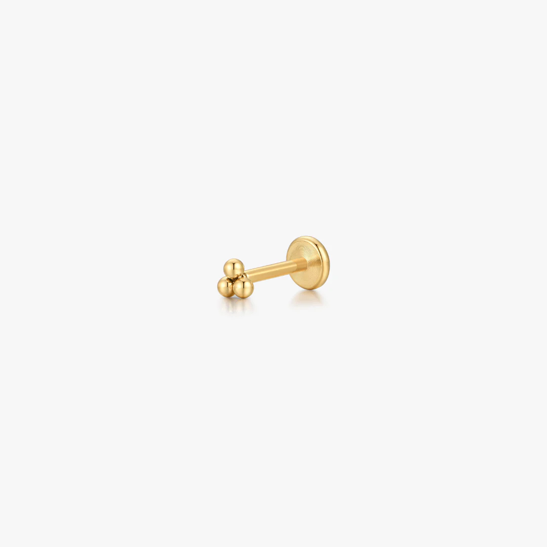 Trio Bead Titanium Flat Back Stud (Single) - Image 5