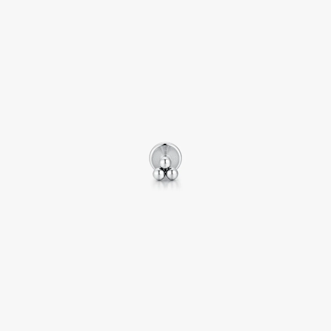 Trio Bead Titanium Flat Back Stud (Single) - Image 6