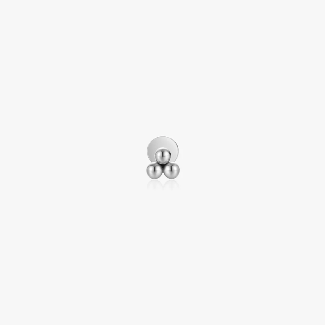 Trio Bead Titanium Flat Back Stud (Single) - Image 7