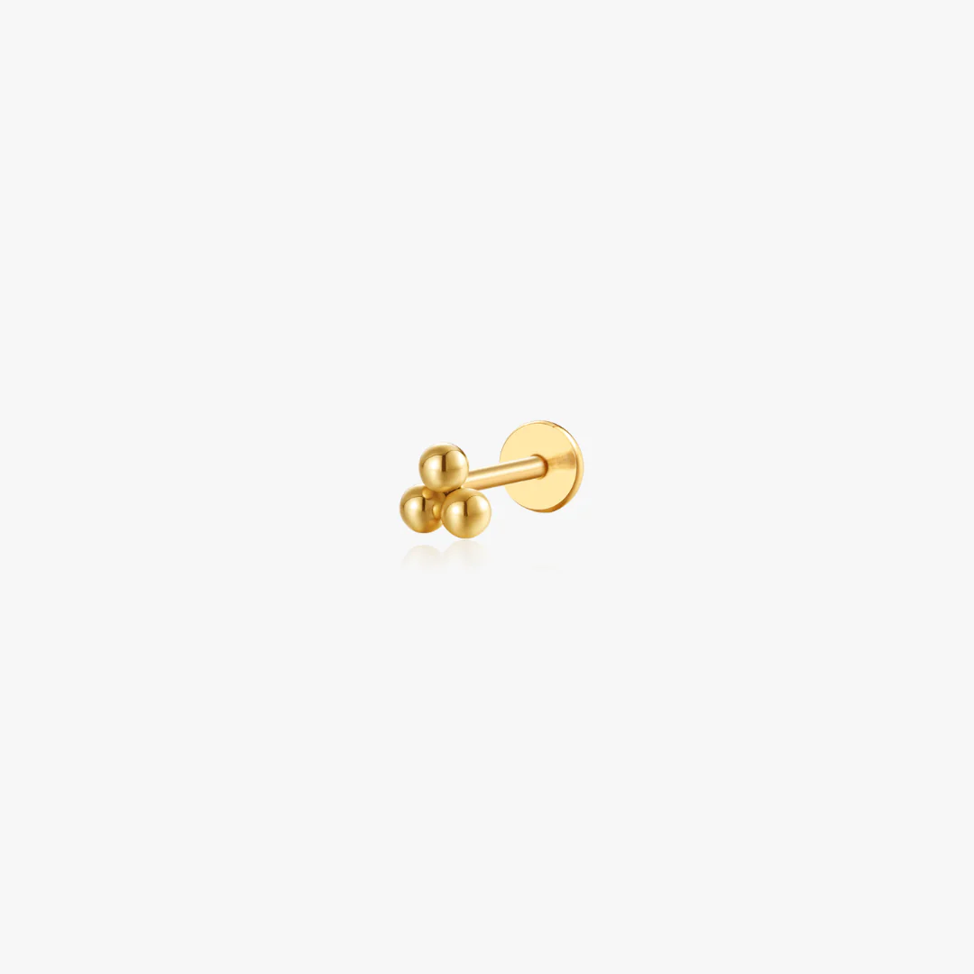 Trio Bead Titanium Flat Back Stud (Single) - Image 8