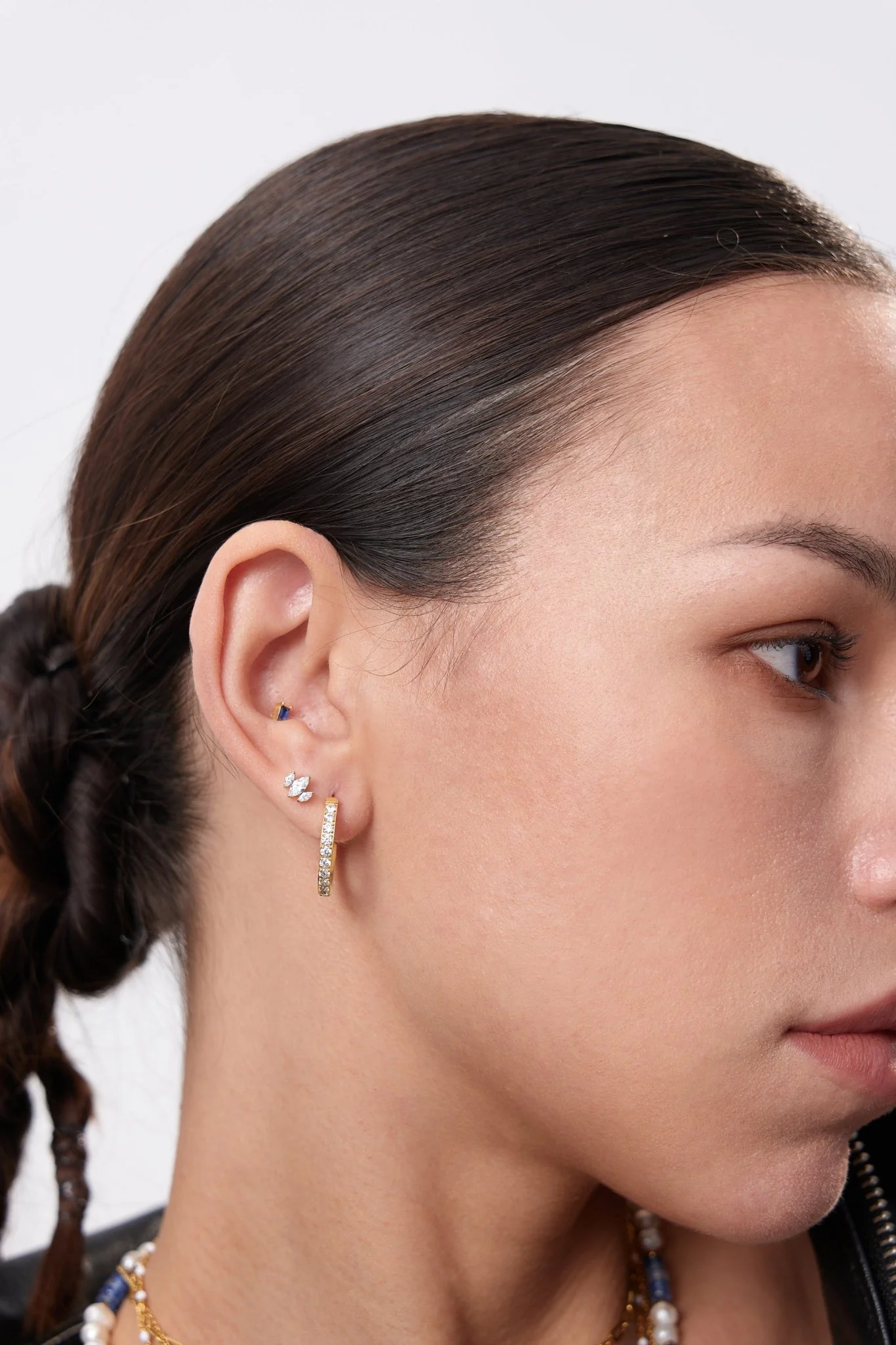 Trio Marquise Titanium Flat Back Stud (Single) - Image 4