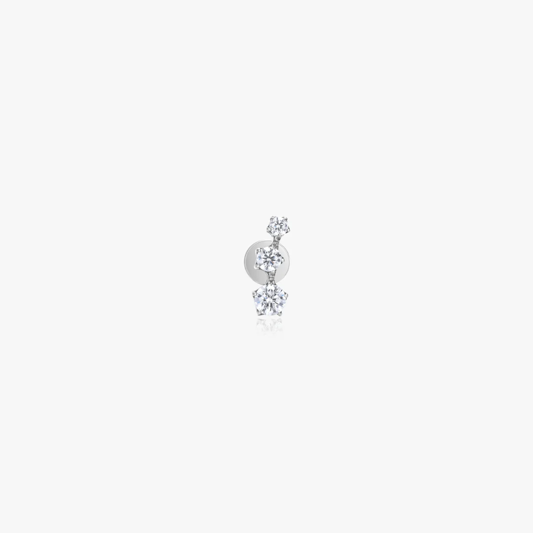Trio Star Titanium Flat Back Stud (Single) - Image 6