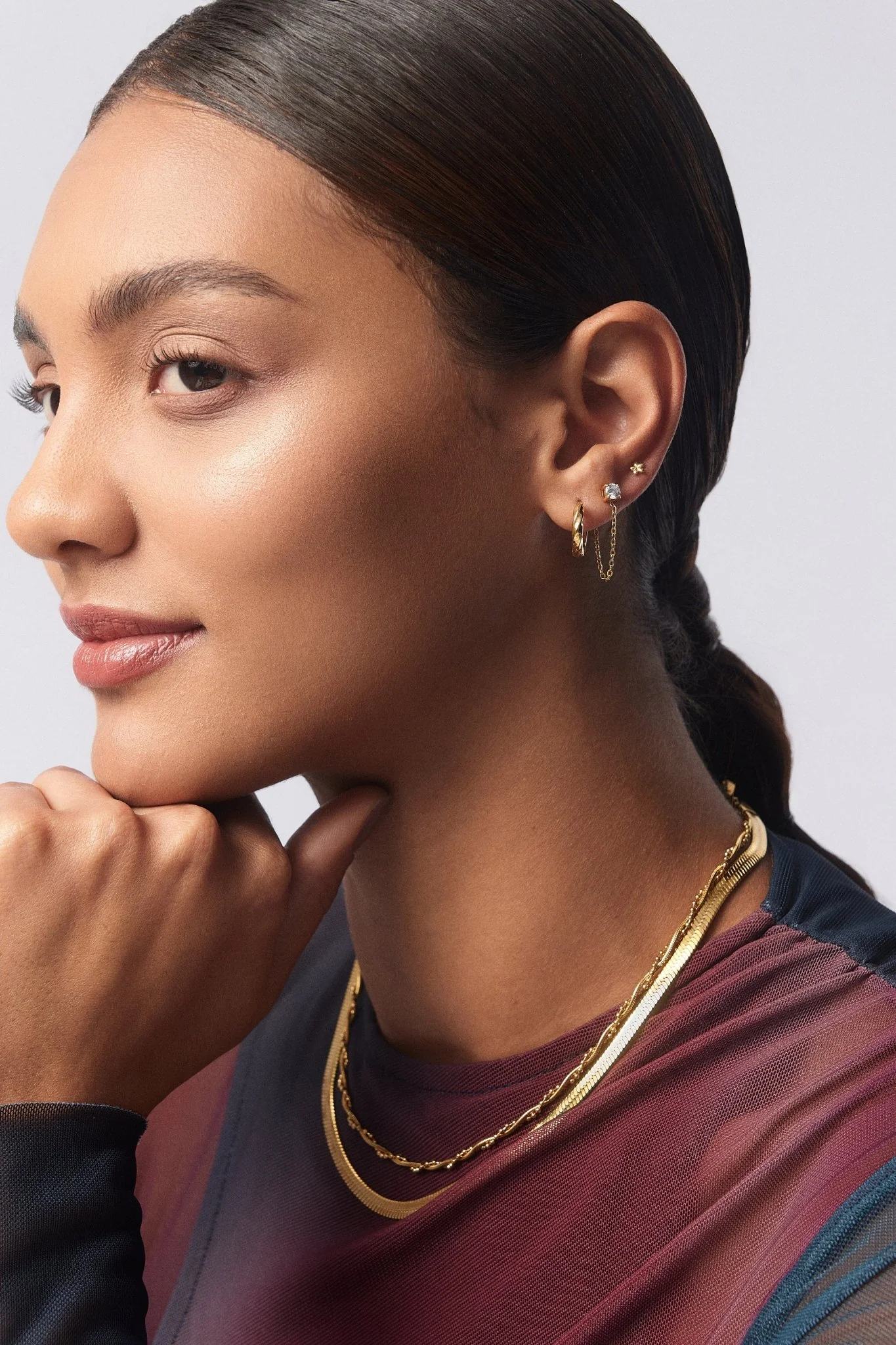 Twisted Gold Hoops - Image 3