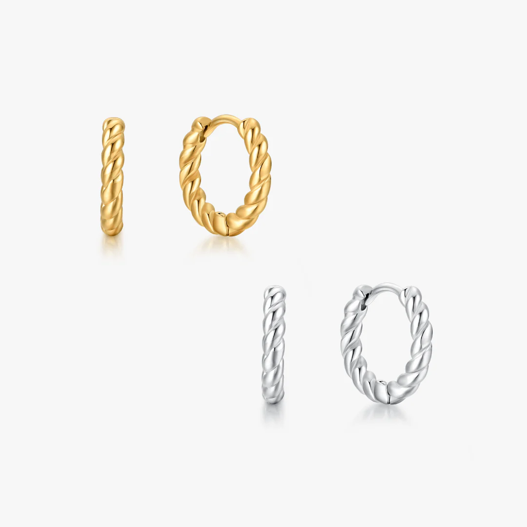 Twisted Huggie Hoops