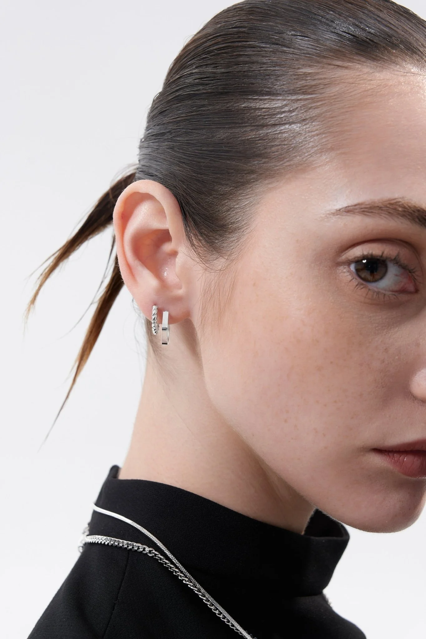 Twisted Huggie Hoops - Image 3