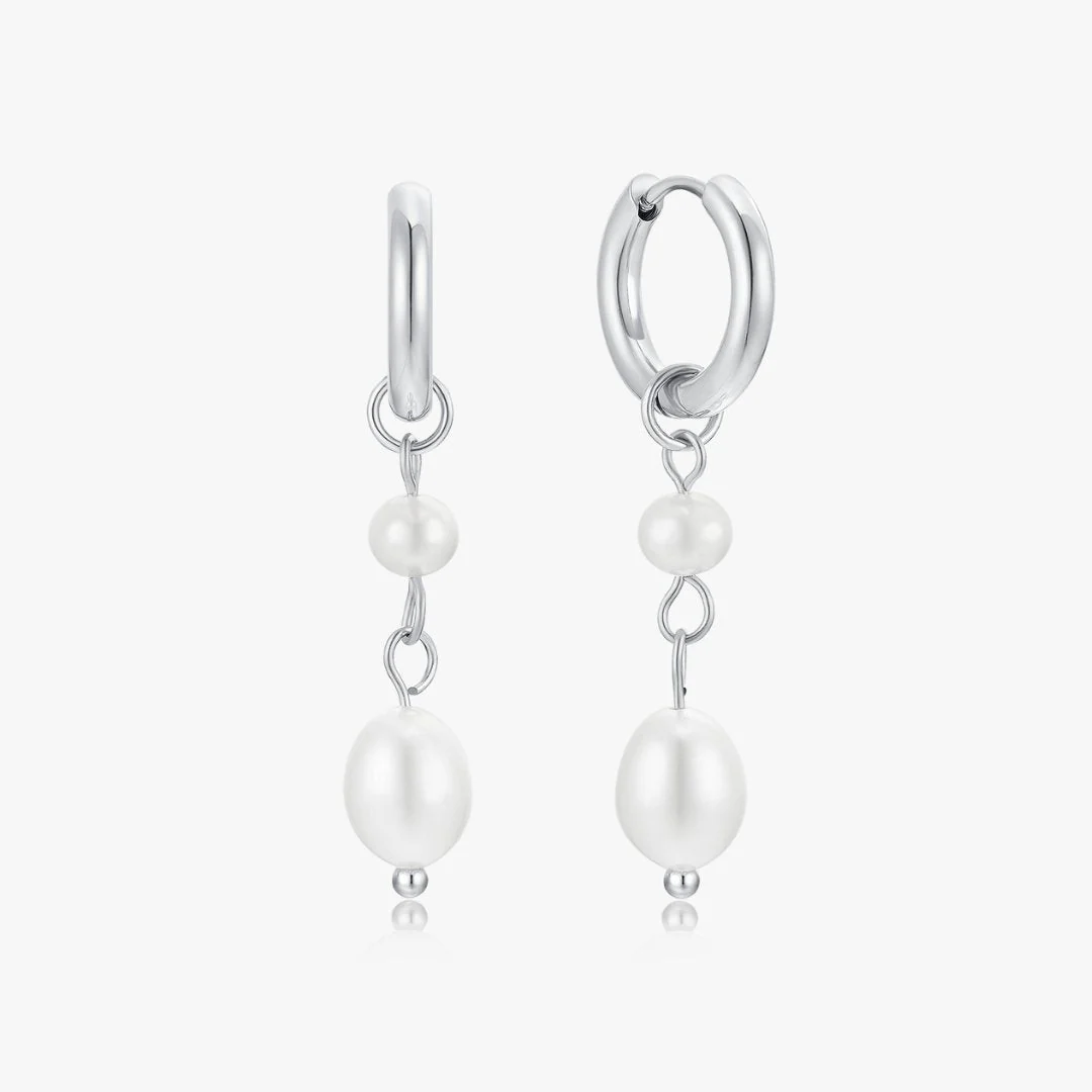 Two Layer Pearl Earrings - Image 6