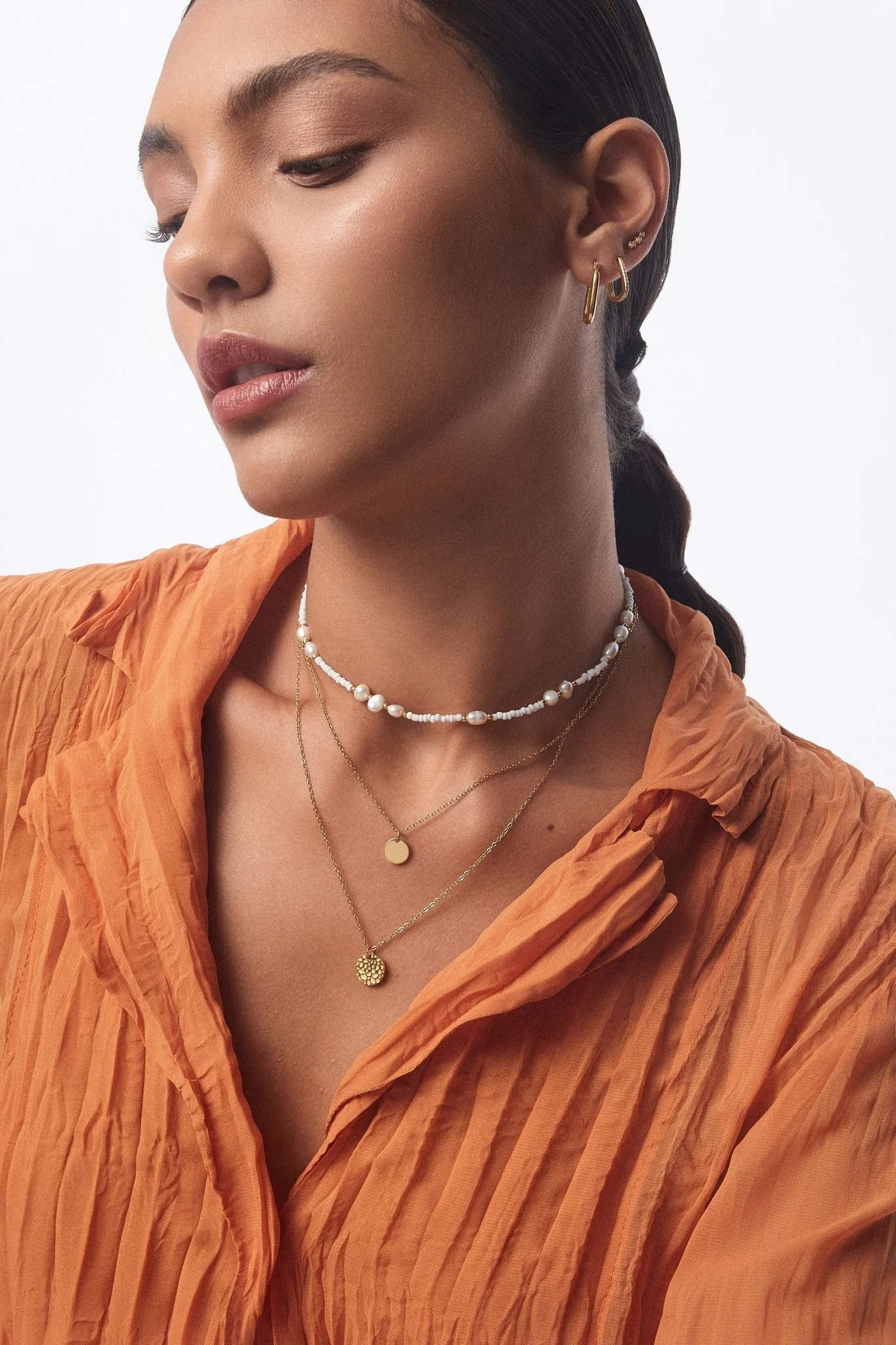 Two Layered Disk Necklace - Image 3