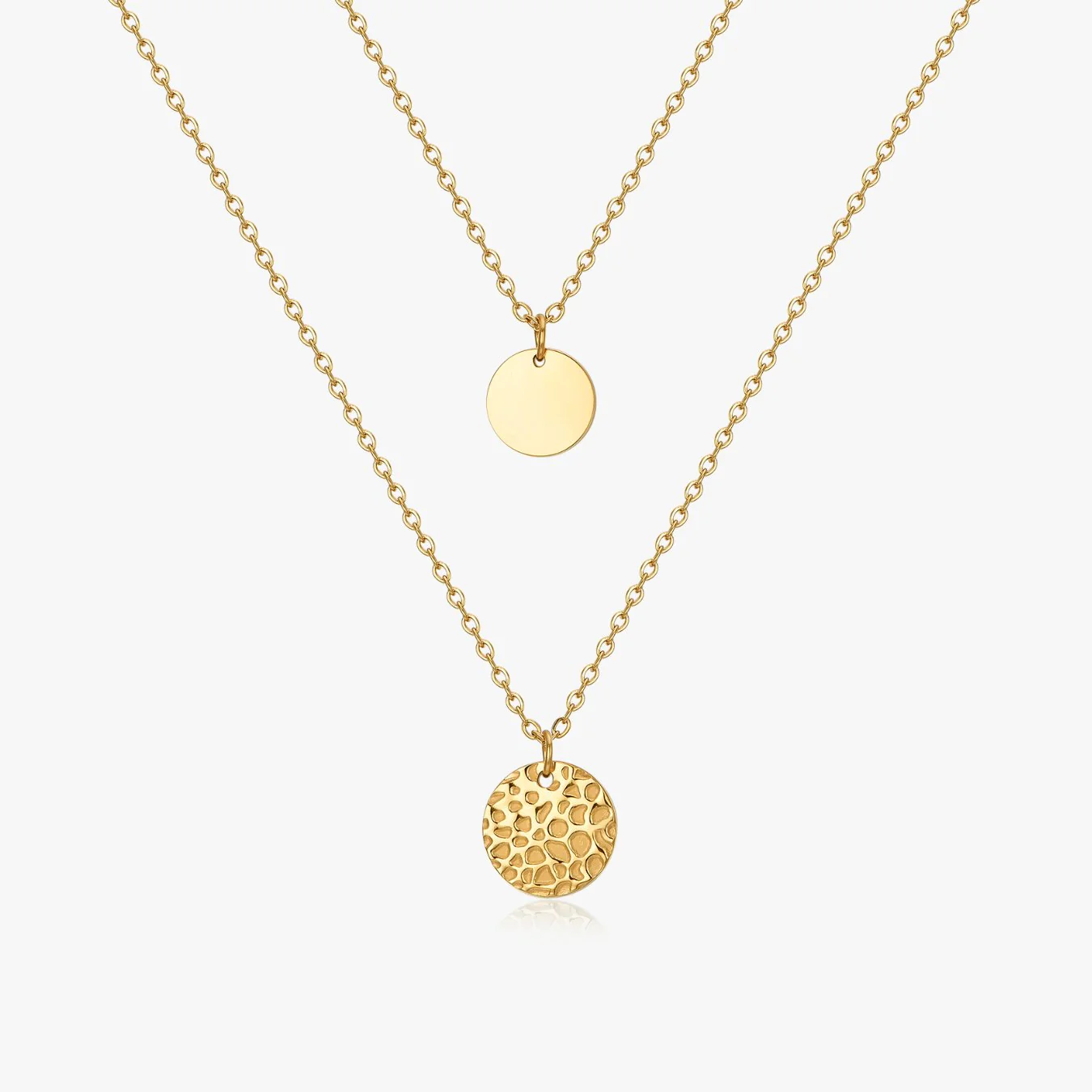 Two Layered Disk Necklace - Image 5