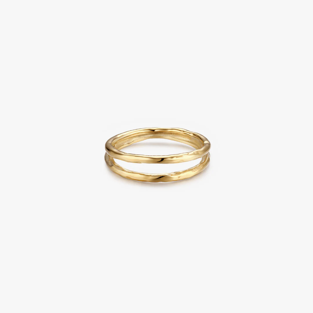 Two Layered Thin Band Ring - Image 4