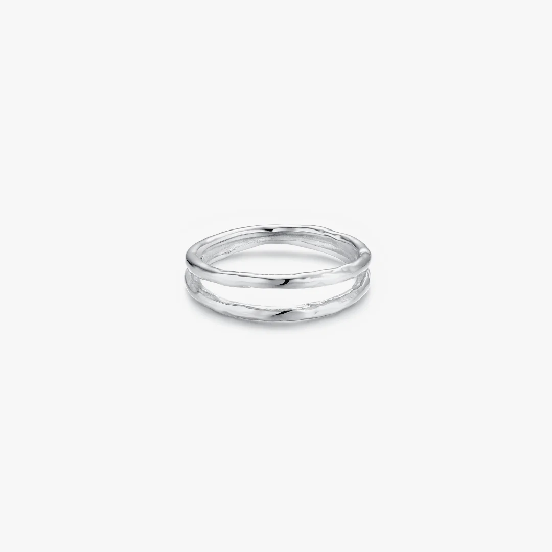 Two Layered Thin Band Ring - Image 5