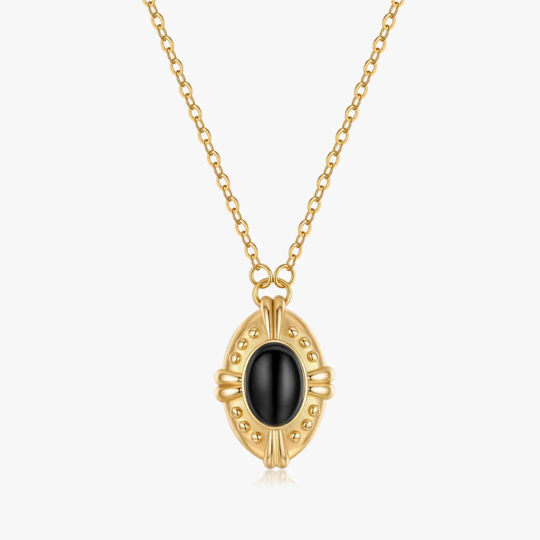 Vintage Inspired Black Agate Necklace - Image 7