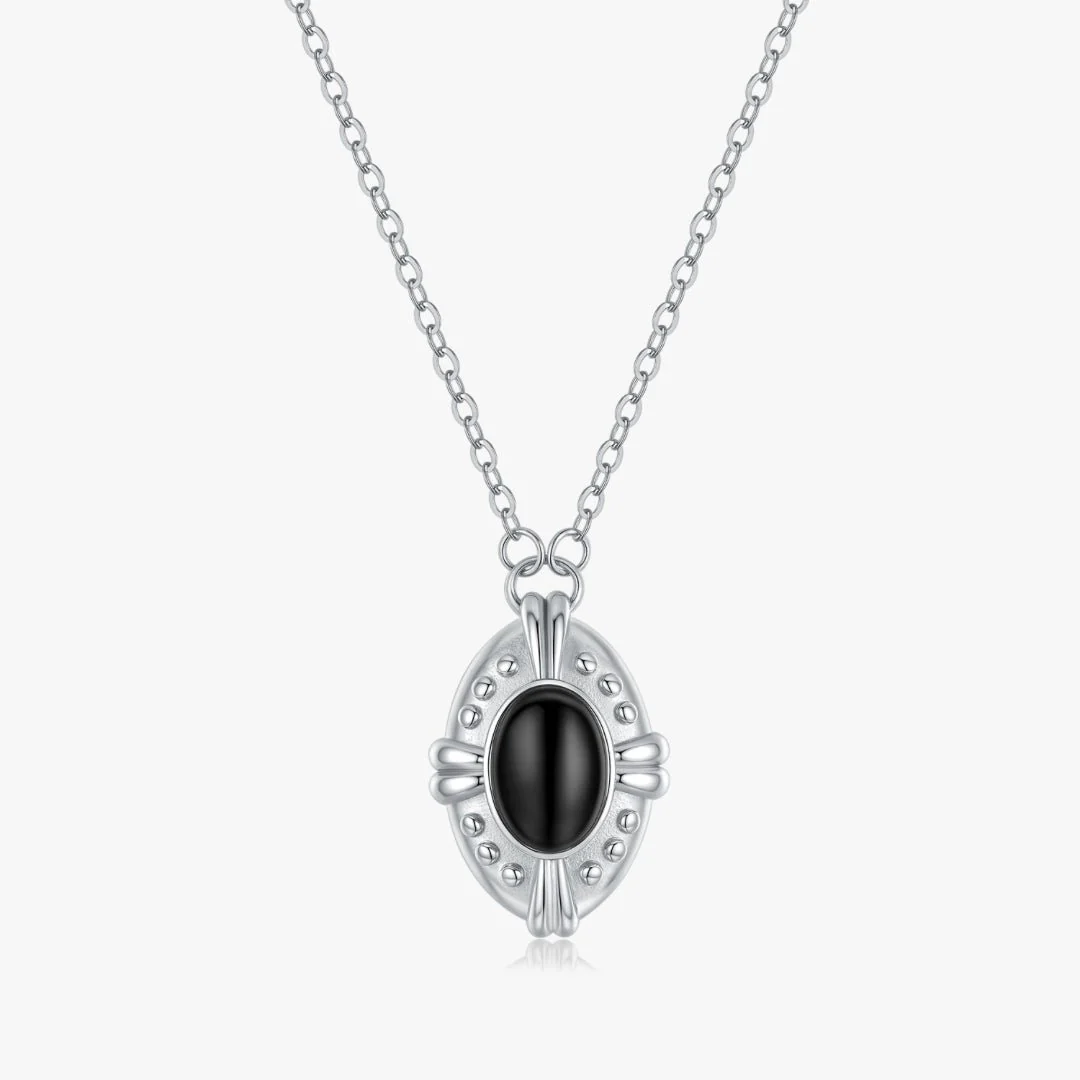 Vintage Inspired Black Agate Necklace - Image 8