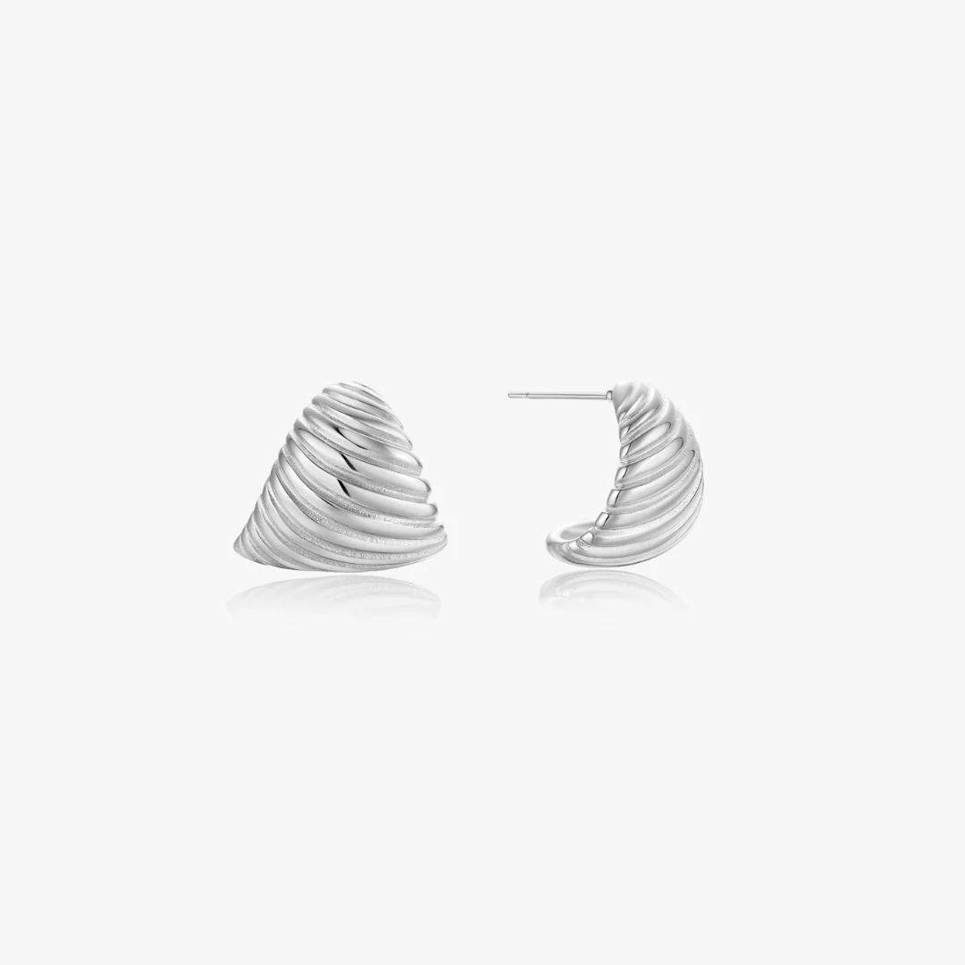 Willa Textured Dome Earrings - Image 5