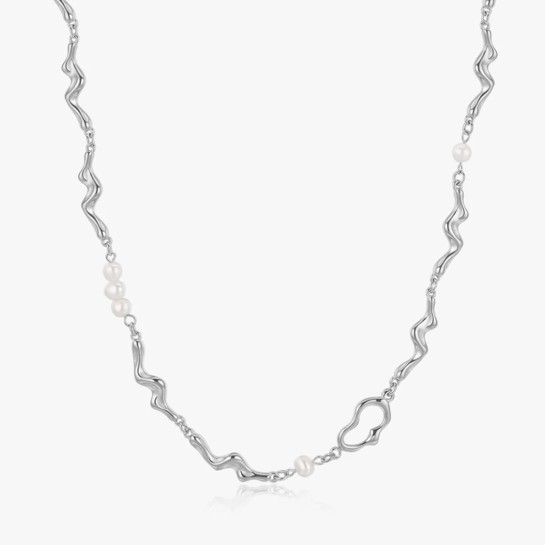 Yara Organic Asymmetrical Pearl Necklace - Image 5