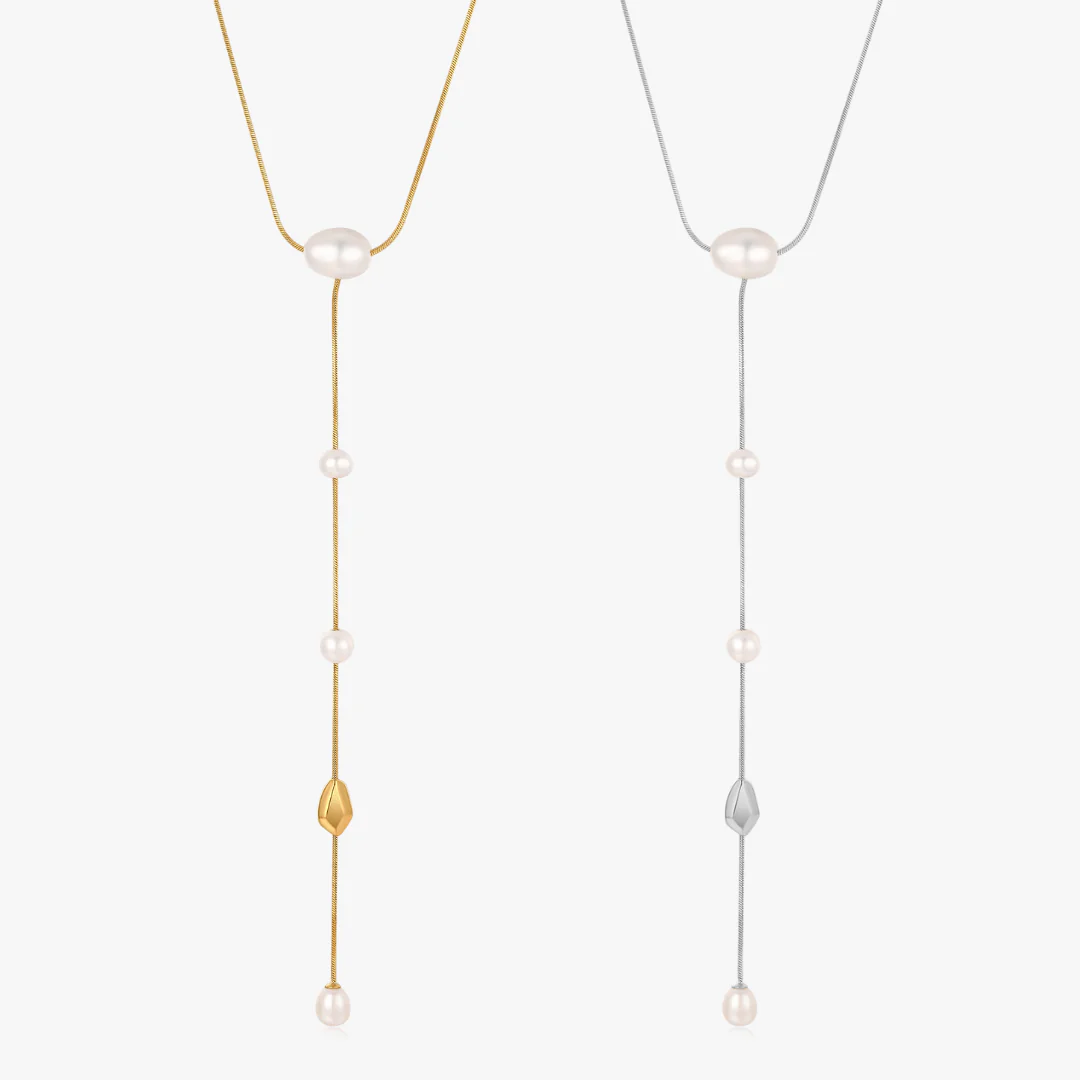 Zoe Lariat Pearl Necklace