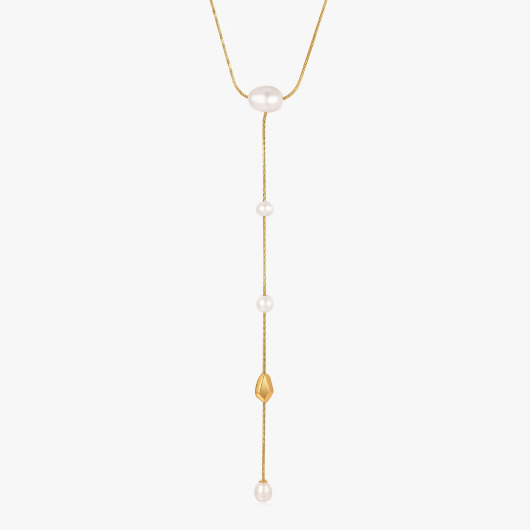 Zoe Lariat Pearl Necklace - Image 3