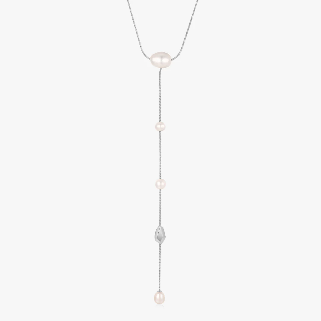 Zoe Lariat Pearl Necklace - Image 4